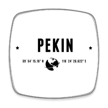 Peking stilisierte geografische Koordinaten - Viereckiger Kühlschrankmagnet - Weiß - Vorne