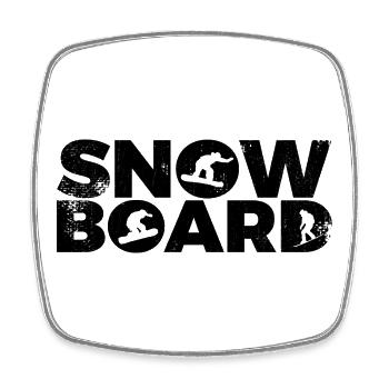 Snowboard - Viereckiger Kühlschrankmagnet - Weiß - Vorne