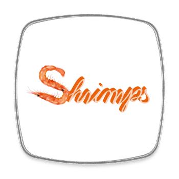 two shrimps or shrimps as funny typography - Square fridge magnet - white - Front