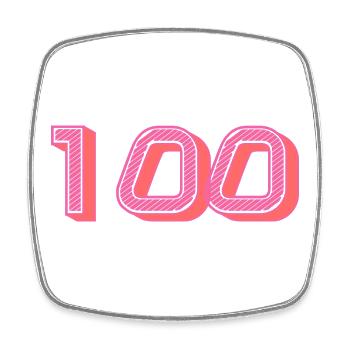 100. 100 YEARS. 100th ANNIVERSARY. BIRTHDAY 100 - Square fridge magnet - white - Front