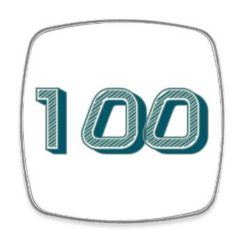 100. 100 YEARS. 100th ANNIVERSARY. BIRTHDAY 100 - Square fridge magnet - white - Front