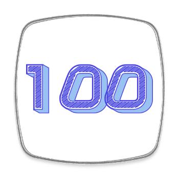 100. 100 JAHRE. 100-JÄHRIGES JUBILÄUM. GEBURTSTAG 100 - Viereckiger Kühlschrankmagnet - Weiß - Vorne