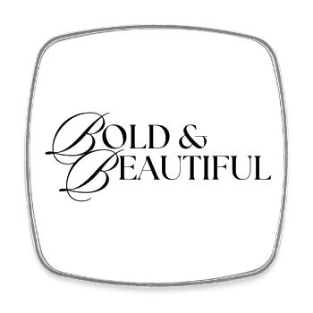 Bold and Beautiful in Black Print - Square fridge magnet - white - Front