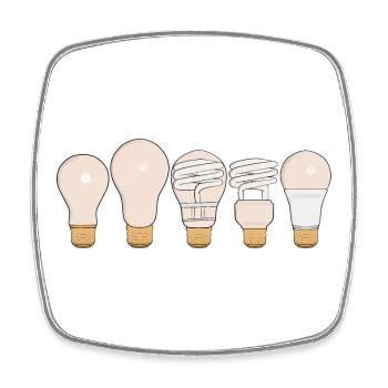 Cool Vintage Retro Light Bulbs - Square fridge magnet - white - Front