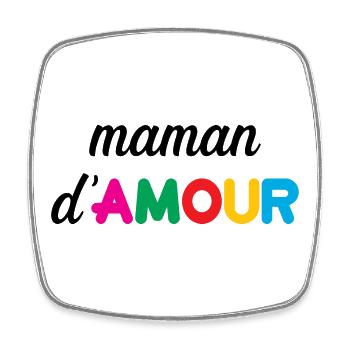 Maman d'Amour - Mother's Day - Square fridge magnet - white - Front