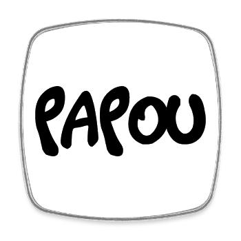 PAPUA. PAPA. VATERTAG. FROHER VATERTAG - Viereckiger Kühlschrankmagnet - Weiß - Vorne