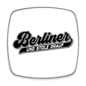 Berliner und Stolz drauf | Farben änderbar - Viereckiger Kühlschrankmagnet - Weiß - Vorne