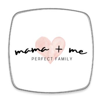 Ensemble maman et enfant | Famille parfaite | Dicton d’enfant - Magnet carré - blanc - Devant