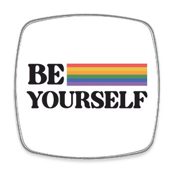 LGBT Pride Month - Be Yourself - Square fridge magnet - white - Front