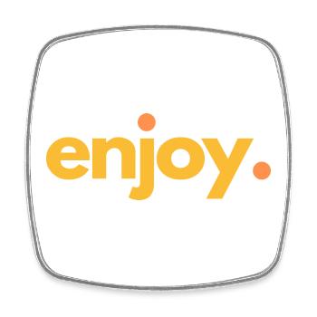 ENJOY.04 - Viereckiger Kühlschrankmagnet - Weiß - Vorne