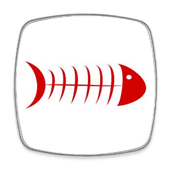 FISH. APRIL FOOL. HOLIDAY. SUMMER. HUMOR - Square fridge magnet - white - Front