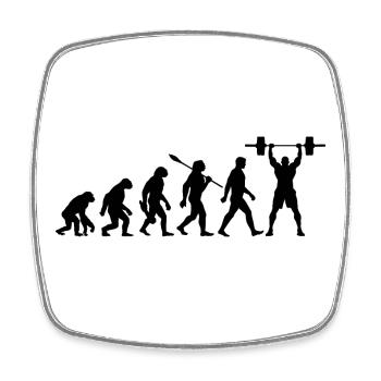 Evolution - Gewichtheben - Kraftsport - Viereckiger Kühlschrankmagnet - Weiß - Vorne