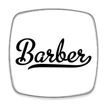 Coiffeur - Magnet carré - blanc - Devant