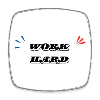 Work Hard Minimal - Square fridge magnet - white - Front