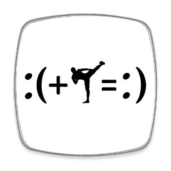 Martial arts make me happy, happiness formula - Square fridge magnet - white - Front