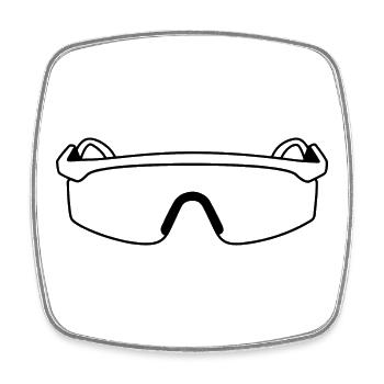 80er Jahre Sonnenbrille - Viereckiger Kühlschrankmagnet - Weiß - Vorne