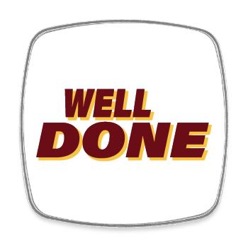 WELL DONE - Square fridge magnet - white - Front