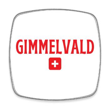 GIMMELWALD Schweiz Flagge - Viereckiger Kühlschrankmagnet - Weiß - Vorne