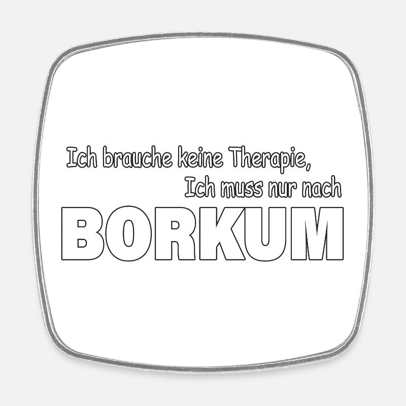 Therapie BORKUM - Viereckiger Kühlschrankmagnet - Weiß
