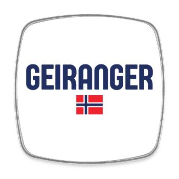 GEIRANGER Norway - Square fridge magnet - white - Front