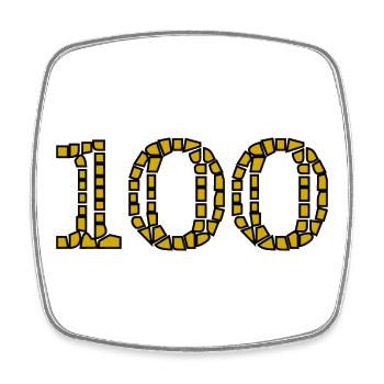 100. 100 YEARS. 100th ANNIVERSARY. BIRTHDAY 100 - Square fridge magnet - white - Front
