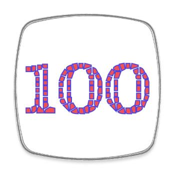 100. 100 YEARS. 100th ANNIVERSARY. BIRTHDAY 100 - Square fridge magnet - white - Front
