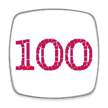 100. 100 YEARS. 100th ANNIVERSARY. BIRTHDAY 100 - Square fridge magnet - white - Front