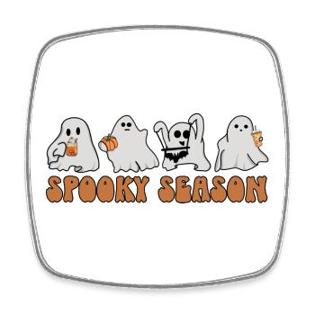 Halloween Geister - Spooky Season - Viereckiger Kühlschrankmagnet - Weiß - Vorne
