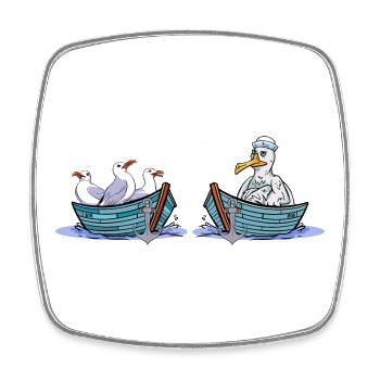Möwen Boot Seemänner Liebe Seevögel Valentin - Viereckiger Kühlschrankmagnet - Weiß - Vorne