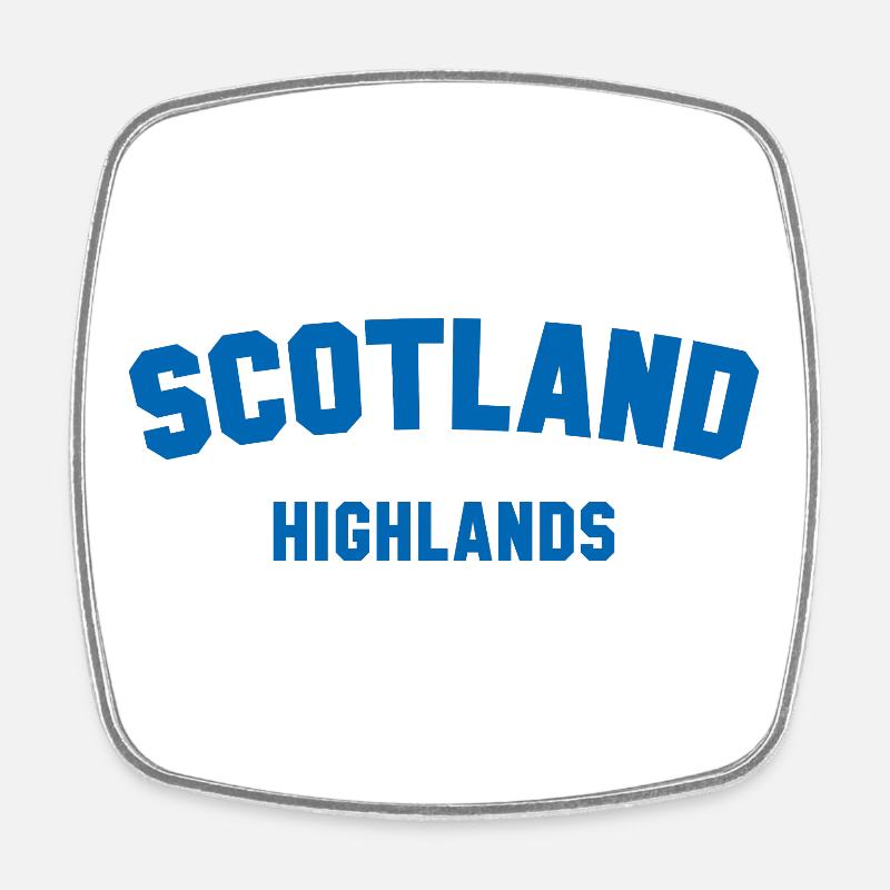 ÉCOSSE HIGHLANDS Schottland - Magnet carré - blanc