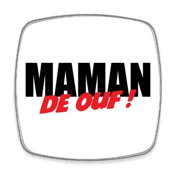 Crazy mom! - Square fridge magnet - white - Front