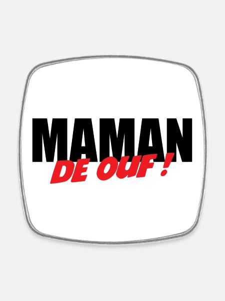 Crazy mom! - Square fridge magnet - white