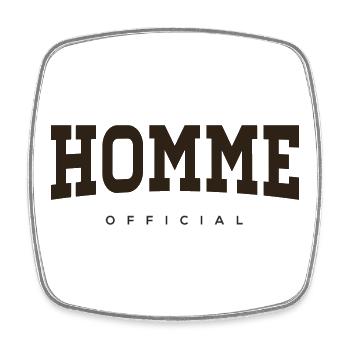 HOMME - Viereckiger Kühlschrankmagnet - Weiß - Vorne