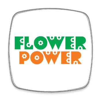 Fleur Enfant Hippie - Magnet carré - blanc - Devant