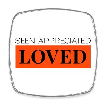 Lakes Appreciated Loved Two-Tone - Square fridge magnet - white - Front