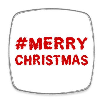 WEIHNACHTEN. FROHE WEIHNACHTEN. FROHE WEIHNACHTEN. WEIHNACHTSMANN - Viereckiger Kühlschrankmagnet - Weiß - Vorne
