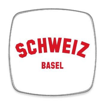 BASEL Switzerland Schweiz - Square fridge magnet - white - Front