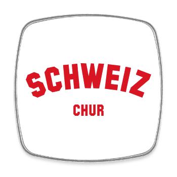 CHUR Switzerland Schweiz - Square fridge magnet - white - Front