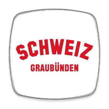 GRAUBÜNDEN Schweiz Switzerland - Square fridge magnet - white - Front