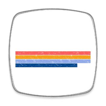Conception de t-shirt rétro dégradé arc-en-ciel - Magnet carré - blanc - Devant