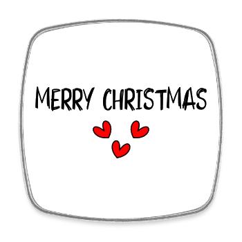WEIHNACHTEN. FROHE WEIHNACHTEN. FROHE WEIHNACHTEN. WEIHNACHTSMANN - Viereckiger Kühlschrankmagnet - Weiß - Vorne