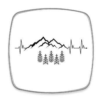 Battement de cœur des montagnes - Magnet carré - blanc - Devant