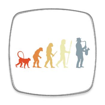 Saxophonist Evolution - Square fridge magnet - white - Front