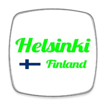 Helsinki, Finlande - Imprimés élégants - Magnet carré - blanc - Devant