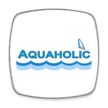 AQUAHOLIC - Square fridge magnet - white - Front