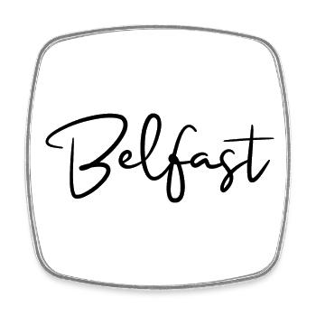 Belfast Hauptstadt Nordirland - Viereckiger Kühlschrankmagnet - Weiß - Vorne
