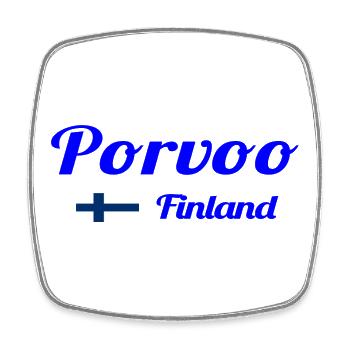 Porvoo - Viereckiger Kühlschrankmagnet - Weiß - Vorne