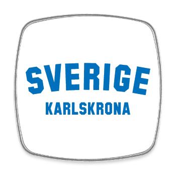 KARLSKRONA Sverige Sweden - Square fridge magnet - white - Front