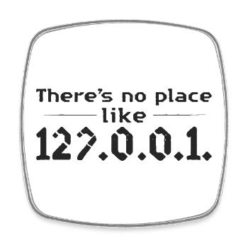 Homeoffice no place like Home Fun Nerd design - Viereckiger Kühlschrankmagnet - Weiß - Vorne