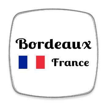 Bordeaux France- Imprimés stylés - Magnet carré - blanc - Devant